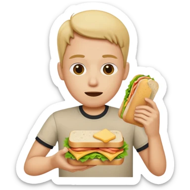 someone eating lunch sticker