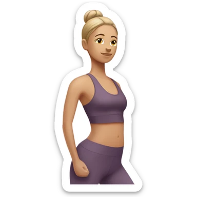 the upper body of a yoga woman sticker