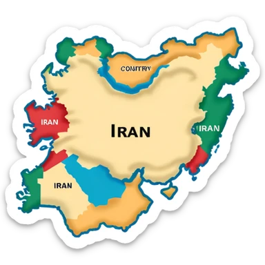 iran country map sticker