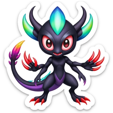 Colorful Exotic Meloetta-Darkrai-Venom-Stitch-Fakémon-creature-hybrid sticker