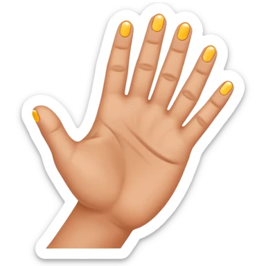 hand with fingers spread and digital tracking dots, hand tracking, apple emoji style sticker