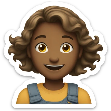 happy girl with boys sticker