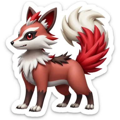 Meloetta-Rocruff-Furret-Obstagoon-Lycanroc-Zangoose-Pokémon-Fakémon-fusion-hybrid-creature sticker