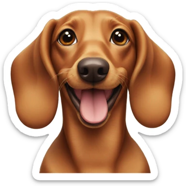 dachsund, happy, headshot sticker