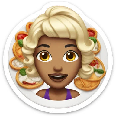 A platter with a drag queen standing on it sticker