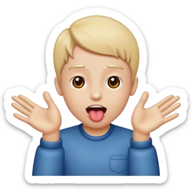 tounge out hands to the side  sticker