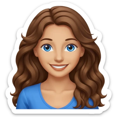 Extra Long wavy hair, brown hair, blue eyes Caucasian not young sexy sticker