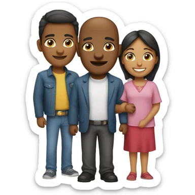 familia papa, mama, 2 hermanos y 1 hermana sticker