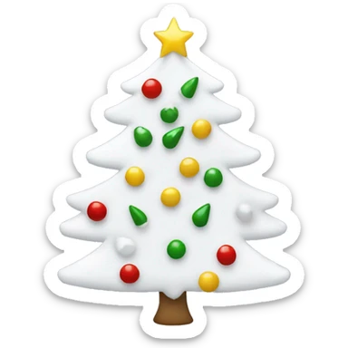 White Christmas tree with fingers as ornaments  sticker