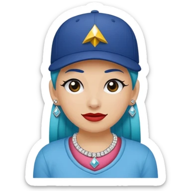 🥷🏻 crea un emojin de como el que está ay pero con gorra marca adida y un collar de diamantes ponle tatuaje en la cara y en la boca ponle brazos sticker