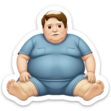 elderly overweight white man with no clothes on lying dead on the ground sticker