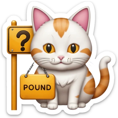 A sign that says pound town with a cat on it  sticker