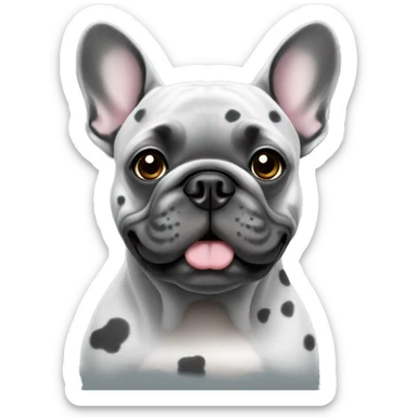 Grey French bulldog with dark grey spots sticker