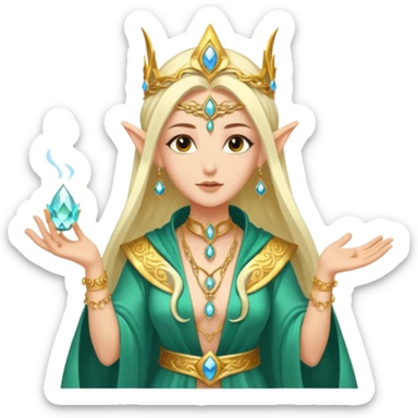 Hyper realistic celestial elf mage queen sticker