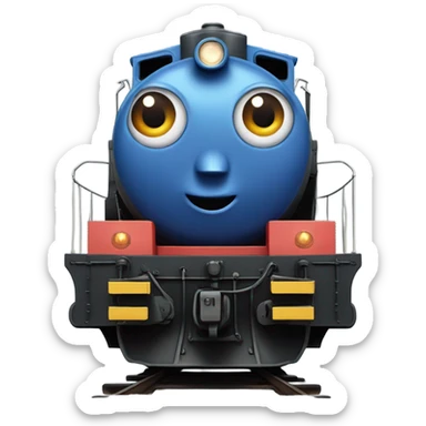 A electric locomotive (With little Kirby eyes on the front of the train) sticker
