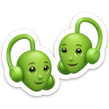 green pea with wireless earbuds sticker
