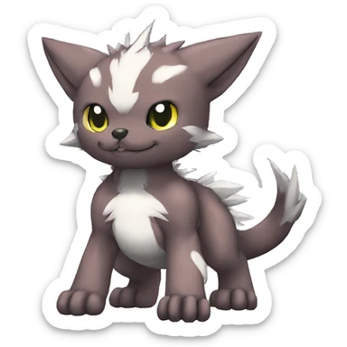 cute kawaii cool edgy Digimon-Fakemon-animal full body sticker