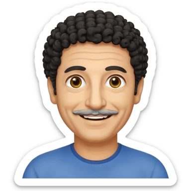 60 year old Greek man with short black curly hair sticker