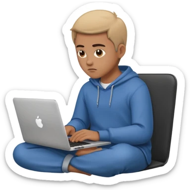 a person sitting straight and using laptop sticker