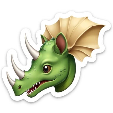 papers pierced with triceratops horn sticker