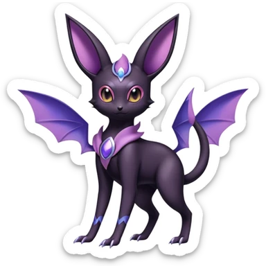 Shiny Dark Noibat-Espeon-Umbreon-Nidorino-fusion-hybrid full body sticker