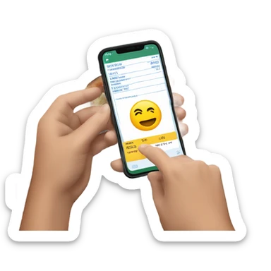 Person taking picture of receipt at dinner table sticker