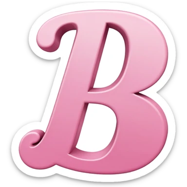 Pink, romantic, the letter “B” sticker
