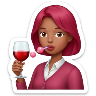 blowing bubblegum wine sticker