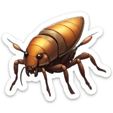 alien Cockroach creature scifi roguelike rpg style inspired by slay the spire digital art sticker