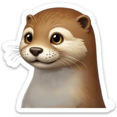 loutre sur un chat roux sticker
