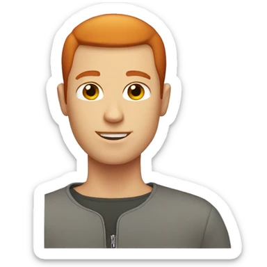Redhead guy with a buzz cut sticker