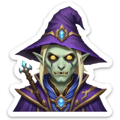 friendly undead world of warcraft mage undead male sticker