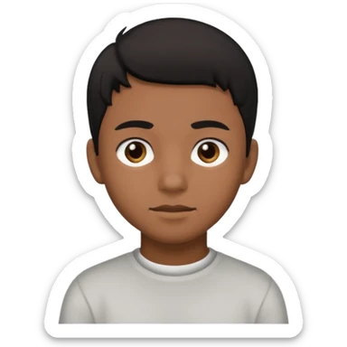 Brown teenage boy with black hair black eyes sticker