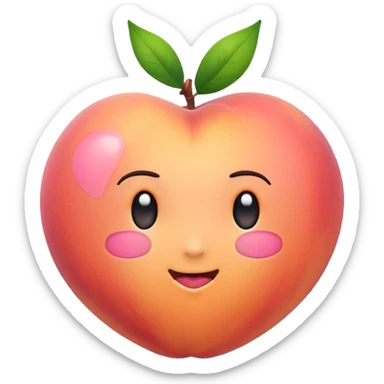 cartoon peach emoji with a heartbeat line sticker