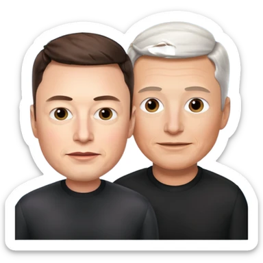 Elon musk and tim cook  sticker