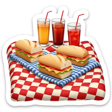 picnic with sandwiches, drinks sticker