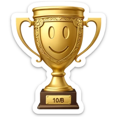 money themed trophy with 10B on it elite  sticker