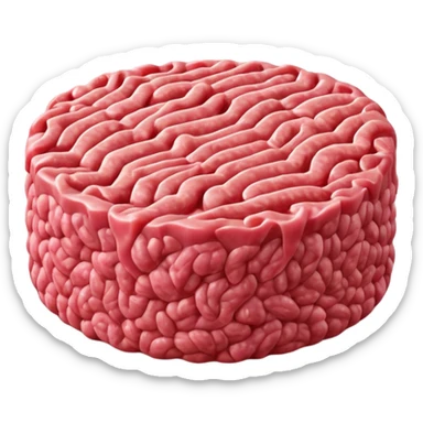 raw ground meat object icon, fresh minced beef, 3D cartoon, mobile game icon style, clean background, soft shadow, no text, no watermark
 sticker