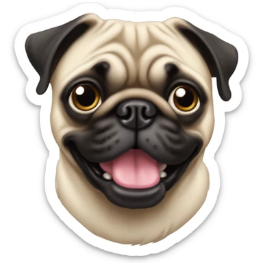 A pug breed dog sticker