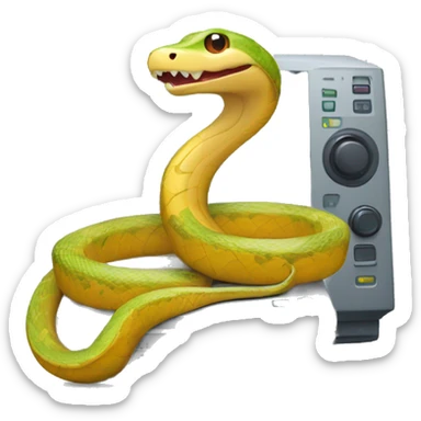 funny snake wrapped around a vector network analyzer sticker