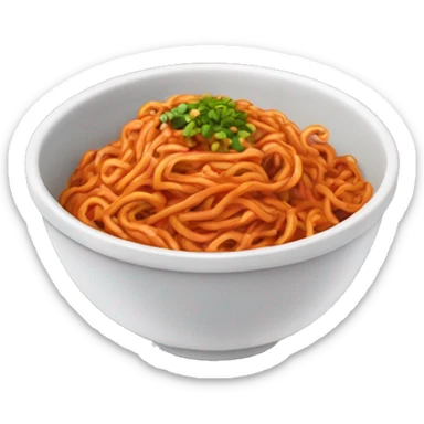 Bowl of spicy buldak noodles  sticker