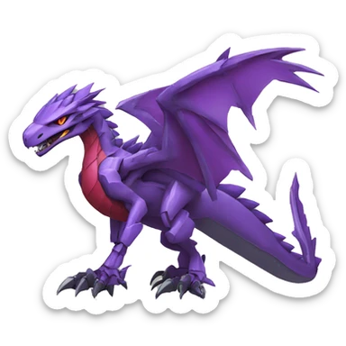  Cool Edgy Purple Red Digimon-Fakemon-Raptor-Dragon-Mecha full body sticker