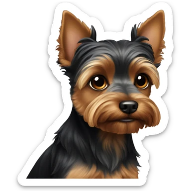 Mainly Black dog with brown eyebrows Yorkshire-terrier/Yorky sticker