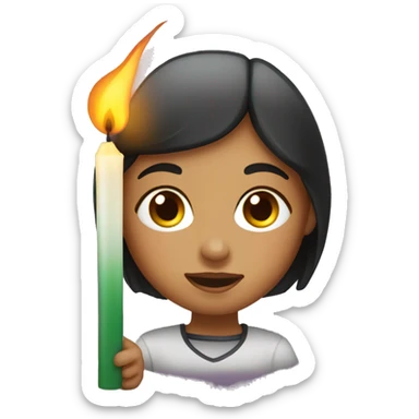 girl with miners candle sticker