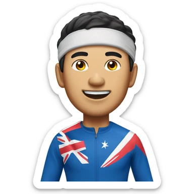 asia man runner who accomplish the abbott world marathon majors. sticker