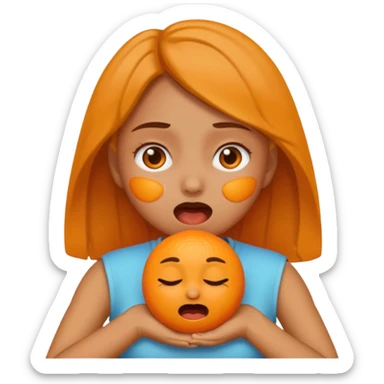 the girl emoji doing the choking emote sticker