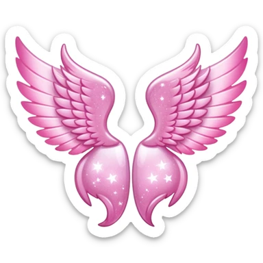 Sparkly little soft pink pony wings. Only left and right wings without pony. sticker