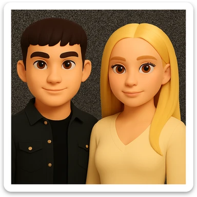 Keep the image unchanged except slightly spread the people apart from each other. Preserve the original style and background as is. sticker