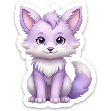 Kawaii bright fantasy ethereal anthro fursona animal with a tufted tail and round ears sticker