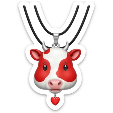 i need combination of this two emojis for making a neckless ❤️🐮 the desing must be simple so it can make easily sticker
